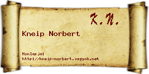 Kneip Norbert névjegykártya